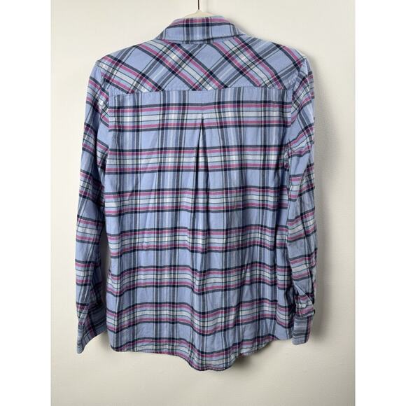Vineyard Vines Blue Plaid Preppy Country Western Cottage Button Down Flannel 0 - Picture 4 of 6